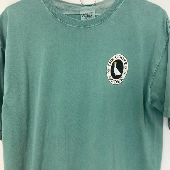 The Cooked Goose Watch Hill RI T Shirt  Mens Medium Green Cotton Cafe Westerly - Picture 3 of 5
